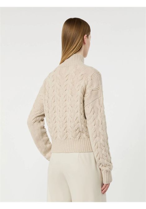 Max Mara Studio Women's MSTCOSM Beige Wool and Cashmere Cable-Knit High-Neck Sweater Max Mara Studio |  | 2626366042600002
